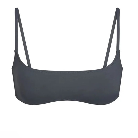 🩶SKIMS SWIM MICRO SCOOP BIKINI TOP IN GUNMETAL XS - Picture 4 of 6